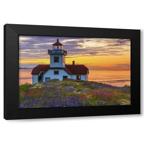 Washington, San Juan Islands Patos Lighthouse Black Modern Wood Framed Art Print with Double Matting by Paulson, Don