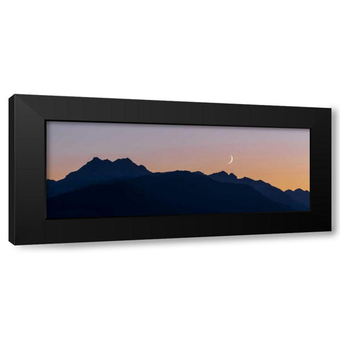 WA, Seabeck Moon and Venus over the Olympics Black Modern Wood Framed Art Print by Paulson, Don