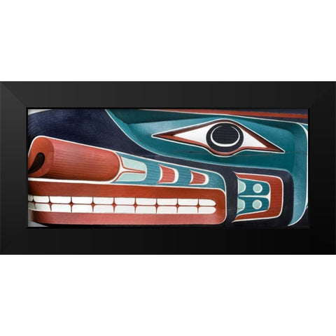 Washington, Jamestown Composite of totem art Black Modern Wood Framed Art Print by Paulson, Don