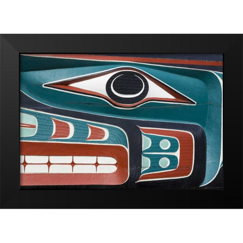 USA, Washington State, Jamestown Totem art PR Black Modern Wood Framed Art Print by Paulson, Don