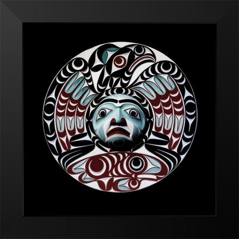 USA, Washington State, Jamestown Totem art PR Black Modern Wood Framed Art Print by Paulson, Don