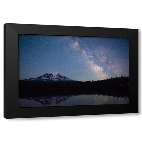 Milky Way rising over Mt Adams-Gifford Pinchot National Forest-Washington State Black Modern Wood Framed Art Print by Probst, Greg