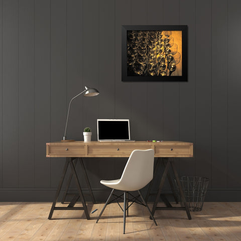 Washington State-Walla Walla Pattern of empty wine glasses in rich sunlight on wooden table Black Modern Wood Framed Art Print by Duval, Richard