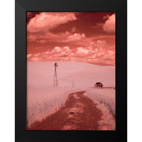 USA-Washington State-Palouse-Backroad through wheat field Black Modern Wood Framed Art Print by Eggers, Terry