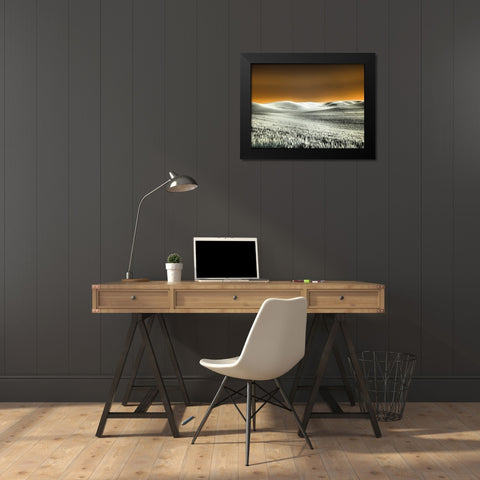 USA-Washington State-Palouse region-Rolling Hills of wheat Black Modern Wood Framed Art Print by Eggers, Terry