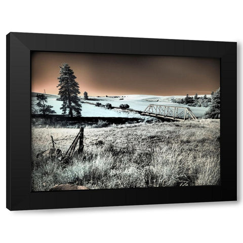 USA-Washington State-Palouse region-Bridge across Palouse river Black Modern Wood Framed Art Print by Eggers, Terry
