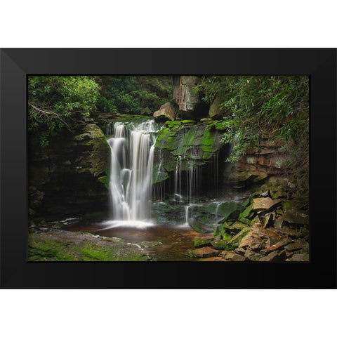 First or Upper Ekalaka Falls-Blackwater Falls State Park-West Virginia Black Modern Wood Framed Art Print by Majchrowicz, Alan