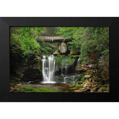 First or Upper Ekalaka Falls-Blackwater Falls State Park-West Virginia Black Modern Wood Framed Art Print by Majchrowicz, Alan