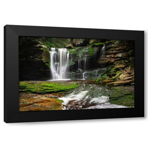 First or Upper Ekalaka Falls-Blackwater Falls State Park-West Virginia Black Modern Wood Framed Art Print with Double Matting by Majchrowicz, Alan