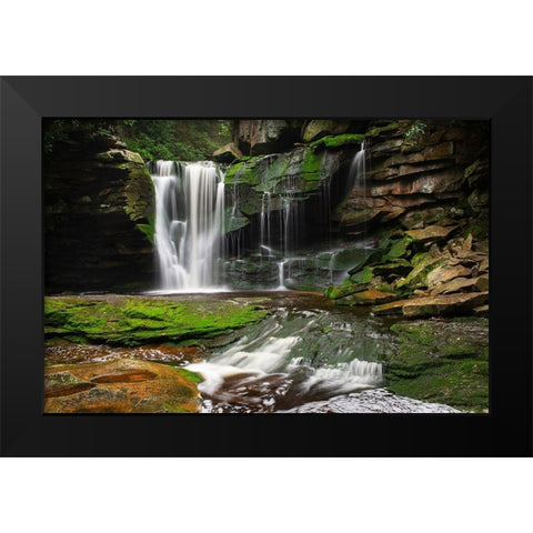 First or Upper Ekalaka Falls-Blackwater Falls State Park-West Virginia Black Modern Wood Framed Art Print by Majchrowicz, Alan