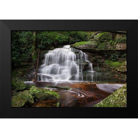 Second Ekalaka Falls-Blackwater Falls State Park-West Virginia Black Modern Wood Framed Art Print by Majchrowicz, Alan