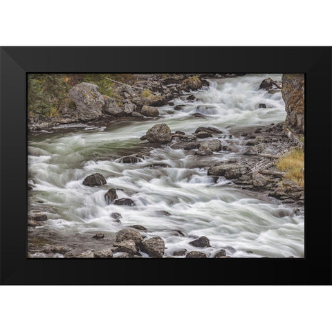 Firehole River-Firehole Canyon drive-Yellowstone National Park-Wyoming Black Modern Wood Framed Art Print by Jones, Adam