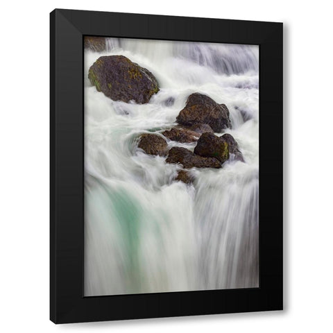 Firehole falls-Firehole River-Yellowstone National Park-Wyoming Black Modern Wood Framed Art Print with Double Matting by Jones, Adam