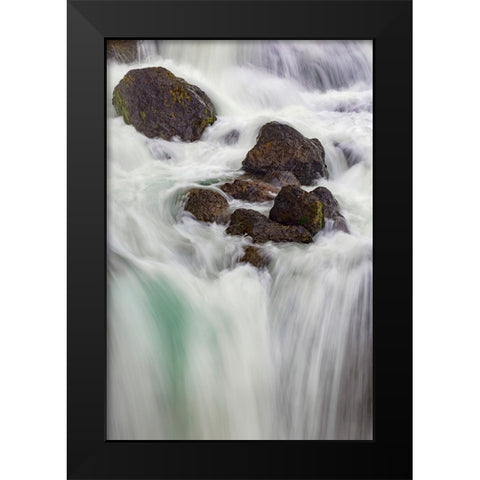 Firehole falls-Firehole River-Yellowstone National Park-Wyoming Black Modern Wood Framed Art Print by Jones, Adam