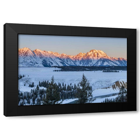 Wyoming, Grand Teton NP Landscape at sunrise Black Modern Wood Framed Art Print with Double Matting by Illg, Cathy and Gordon