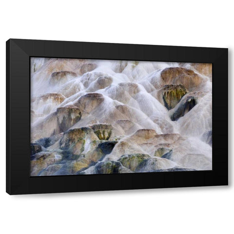 Wyoming, Yellowstone NP Palette Spring waterfall Black Modern Wood Framed Art Print with Double Matting by Bush, Marie