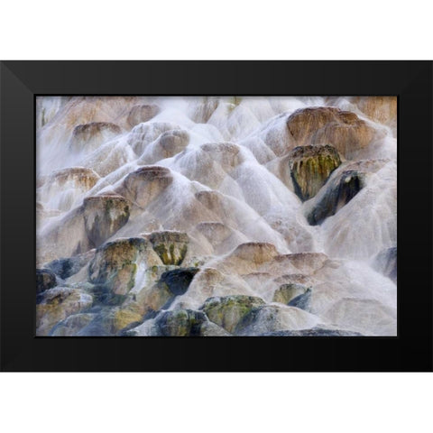 Wyoming, Yellowstone NP Palette Spring waterfall Black Modern Wood Framed Art Print by Bush, Marie