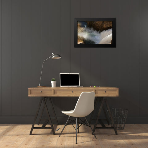 Wyoming, Yellowstone Yellowstone River waterfall Black Modern Wood Framed Art Print by Grall, Don