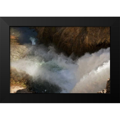 Wyoming, Yellowstone Yellowstone River waterfall Black Modern Wood Framed Art Print by Grall, Don