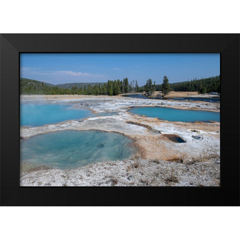 USA-Wyoming-Yellowstone National Park-Biscuit Basin-Black Diamond Pool Black Modern Wood Framed Art Print by Hopkins, Cindy Miller