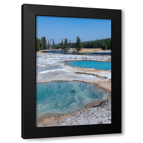 USA-Wyoming-Yellowstone National Park-Biscuit Basin-Black Diamond Pool Black Modern Wood Framed Art Print by Hopkins, Cindy Miller
