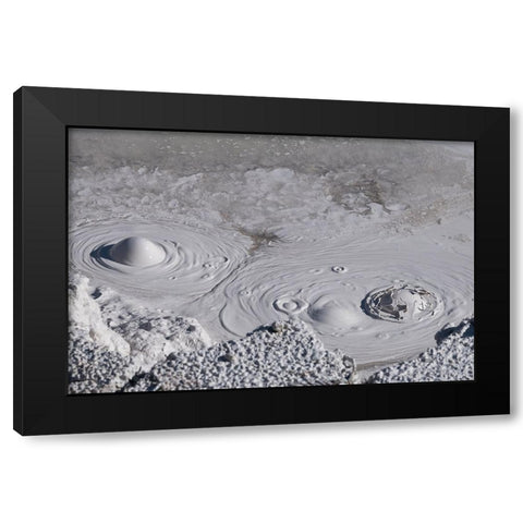 USA-Wyoming-Yellowstone National Park-Atrists Paintpots-Boiling hot mud pots Black Modern Wood Framed Art Print with Double Matting by Hopkins, Cindy Miller