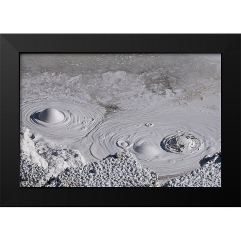 USA-Wyoming-Yellowstone National Park-Atrists Paintpots-Boiling hot mud pots Black Modern Wood Framed Art Print by Hopkins, Cindy Miller