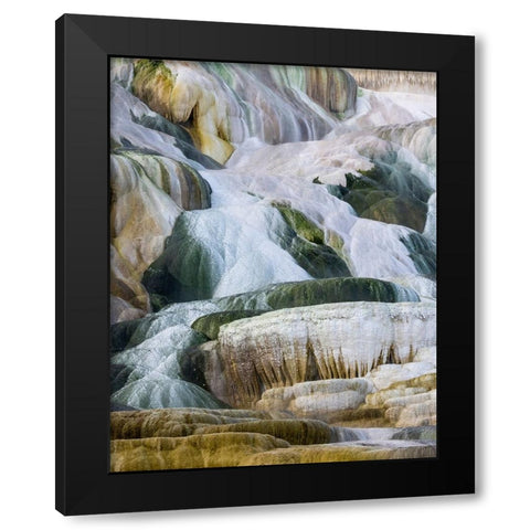 USA- Wyoming- Yellowstone National Park. Mammoth Hot Springs Black Modern Wood Framed Art Print by Gulin, Darrell