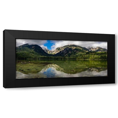 Panoramic reflection in Bradley Lake-Grand Teton National Park-Wyoming Black Modern Wood Framed Art Print with Double Matting by Garber, Howie