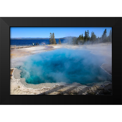 Yellowstone National Park-West Thumb Geysers-Lake Yellowstone Black Modern Wood Framed Art Print by Sienda, Jolly