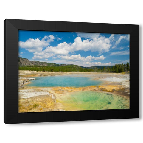 Wyoming- Yellowstone National Park. Black Opal Spring- Upper Geyser Basin Black Modern Wood Framed Art Print with Double Matting by Wild, Jamie and Judy