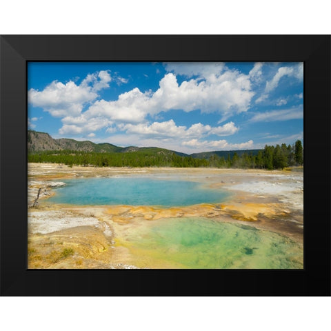 Wyoming- Yellowstone National Park. Black Opal Spring- Upper Geyser Basin Black Modern Wood Framed Art Print by Wild, Jamie and Judy