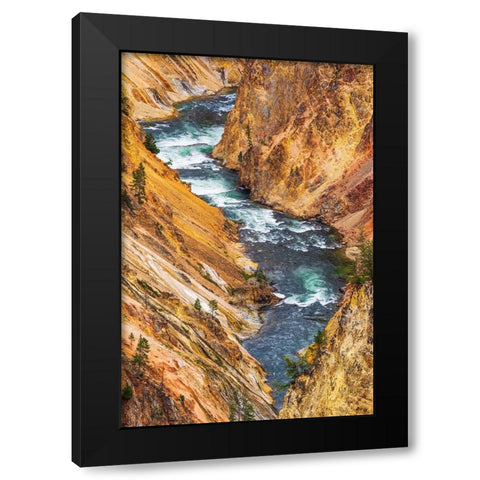 The Yellowstone River in the Grand Canyon of the Yellowstone-Yellowstone National Park-Wyoming-USA Black Modern Wood Framed Art Print with Double Matting by Bishop, Russ