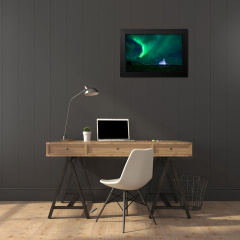 Magic Night In Budir Black Modern Wood Framed Art Print by Auf dem, Andrea