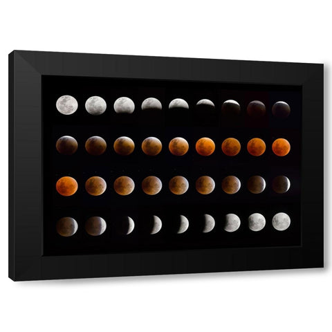 Lunar Eclipse Black Modern Wood Framed Art Print by Peinado, Chechi