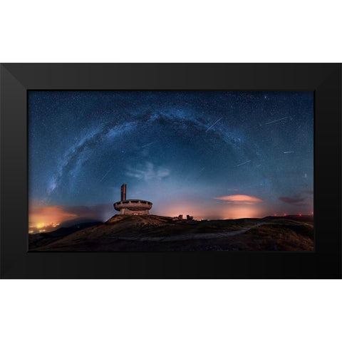 Perseids Over Buzludzha Black Modern Wood Framed Art Print by Asanov, Ruslan