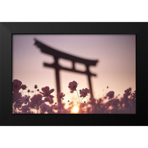 Melancholic Autumn Black Modern Wood Framed Art Print by Tajima, Koji