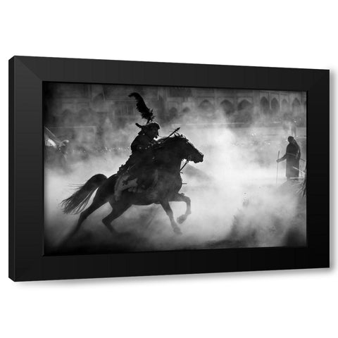 Lunge Black Modern Wood Framed Art Print by Momeni, Mohammadreza