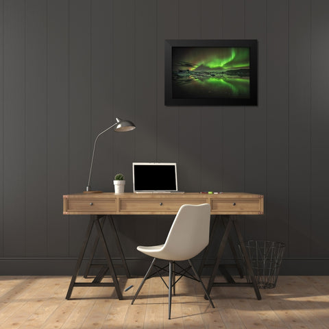 Glacier Lagoon Black Modern Wood Framed Art Print by Hoffmann, Raymond