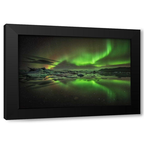 Glacier Lagoon Black Modern Wood Framed Art Print by Hoffmann, Raymond