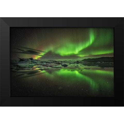 Glacier Lagoon Black Modern Wood Framed Art Print by Hoffmann, Raymond