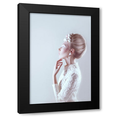 Christmas Ornament Black Modern Wood Framed Art Print with Double Matting by marinastudio
