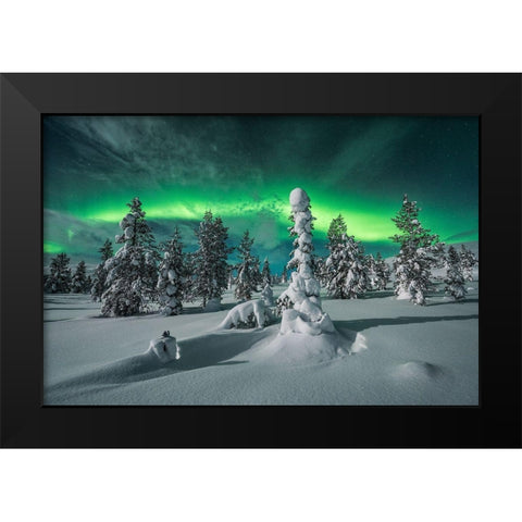 Polar Night Black Modern Wood Framed Art Print by Hoffmann, Raymond