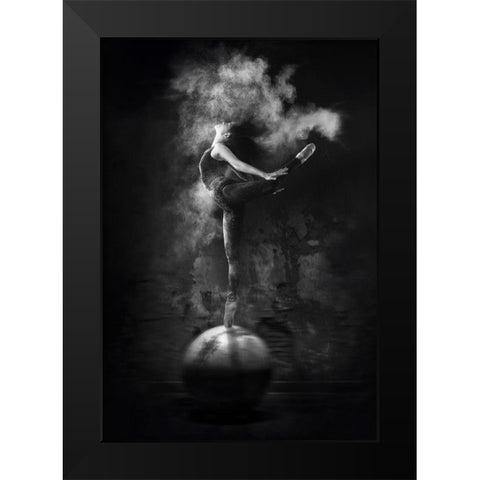 Dance On Ball Black Modern Wood Framed Art Print by Bunjamin, Antonyus