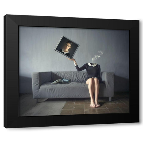 A Picture Of Me Black Modern Wood Framed Art Print with Double Matting by Hardibudi
