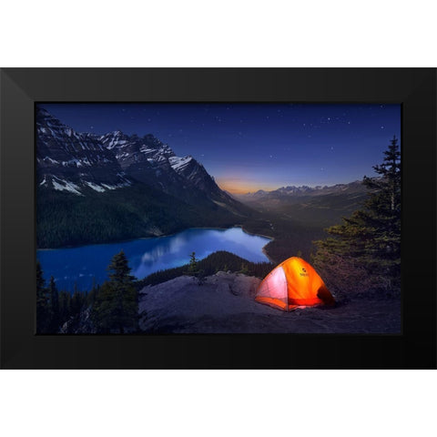 Sleeping With The Stars Black Modern Wood Framed Art Print by M. Garcia, Jesus