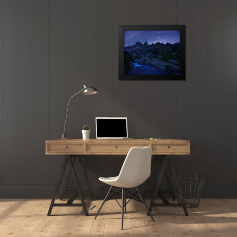 Sleepless Under Zodiac Ridge Black Modern Wood Framed Art Print by Xu, Mei