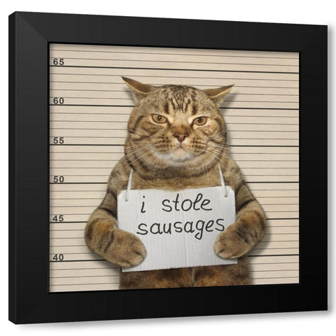Crime And Punishment.... Black Modern Wood Framed Art Print by Kuznetsova, Iryna