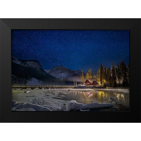 A Starry Fairytale Land Black Modern Wood Framed Art Print by Jiang, Yi