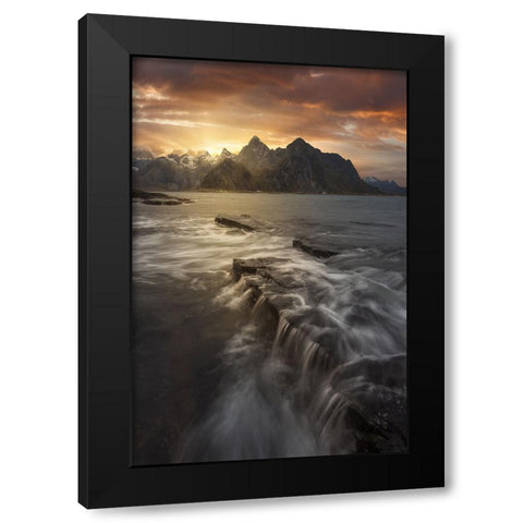 Midnight Sun II Black Modern Wood Framed Art Print by Martin Castan, David